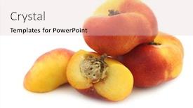  Presentation with flat - Slides having flat-nectarines-and-a-cut background and a lemonade colored foreground
