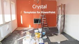  Presentation with renovation - Slide deck with flat renovation background and a coral colored foreground