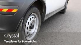  Presentation with tire - Cool new slide deck with flat tire on the road backdrop and a dark gray colored foreground