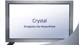  Presentation with flat - Theme featuring flat tv with big screen background and a sky blue colored foreground