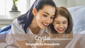  Presentation with mom kids - Slides with flatbed - happy loving family young mother background and a coral colored foreground