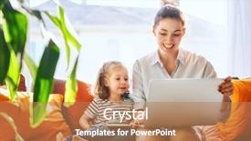  Presentation with loving mom - PPT layouts featuring flatbed - happy loving family young mother background and a coral colored foreground