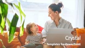  Presentation with loving mom - Cool new theme with flatbed - happy loving family young mother backdrop and a coral colored foreground