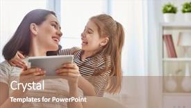  Presentation with mom kids - Amazing PPT theme having flatbed - happy loving family young mother backdrop and a coral colored foreground