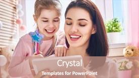  Presentation with mom kids - Amazing presentation theme having flatbed - happy loving family young mother backdrop and a coral colored foreground