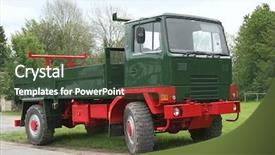  Presentation with trucking - Colorful presentation enhanced with flatbed trucking - old red and green truck backdrop and a tawny brown colored foreground