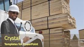  Presentation with logging truck - Beautiful PPT layouts featuring flatbed trucking - portrait of african american male backdrop and a  colored foreground