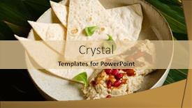  Presentation with dip - Slides featuring flatbread-with-dip-and-pomegranate background and a lemonade colored foreground