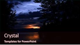  Presentation with mountain lake - Beautiful PPT layouts featuring flathead lake between silhouetted tree backdrop and a  colored foreground