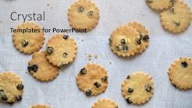  Presentation with linen - Theme consisting of flatlay-of-blueberry-shortbread background and a coral colored foreground