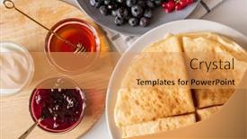  Presentation with jam - Cool new PPT layouts with flatlay-of-four-folded-homemade backdrop and a yellow colored foreground