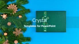  Presentation with blue golden stars - Cool new presentation design with flatlay-of-golden-decorative-snowflakes backdrop and a ocean colored foreground