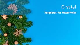  Presentation with blue golden stars - Cool new slide set with flatlay-of-golden-decorative-snowflakes backdrop and a light gray colored foreground