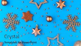  Presentation with blue golden stars - Amazing presentation theme having flatlay-of-silver-and-golden backdrop and a teal colored foreground