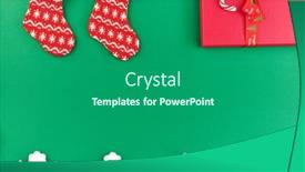  Presentation with snowflakes - Cool new presentation design with flatlay-of-two-socks backdrop and a ocean colored foreground