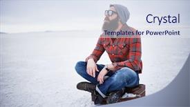  Presentation with alone - Colorful PPT theme enhanced with flats looking out in deep backdrop and a sky blue colored foreground