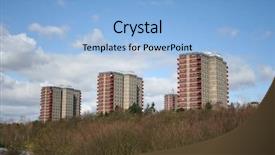  Presentation with low income housing - Presentation theme enhanced with flats low income housing background and a light blue colored foreground