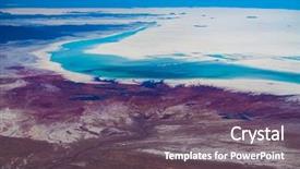  Presentation with aerial - Colorful slide set enhanced with flats partly covered with water backdrop and a gray colored foreground