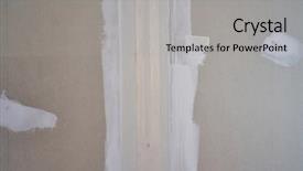  Presentation with tape - PPT layouts with flattened - laminated plasterboard join tape plastering background and a light gray colored foreground