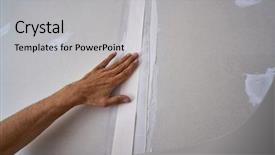  Presentation with diy - Slides enhanced with flattened - laminated plasterboard plastering join tape background and a light gray colored foreground