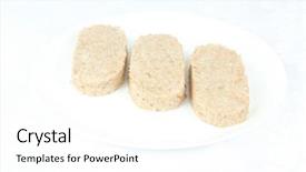  Presentation with dairy produce meat vegetables - Cool new theme with flattened - meat frozen semi-finished products backdrop and a white colored foreground