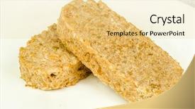  Presentation with frozen - PPT theme consisting of flattened - meat frozen semi-finished products background and a blonde colored foreground