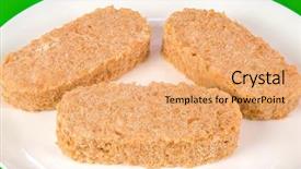  Presentation with dairy produce meat vegetables - PPT theme featuring flattened - meat frozen semi-finished products background and a coral colored foreground