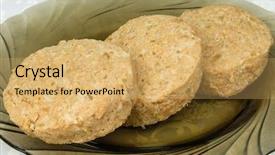  Presentation with frozen - Beautiful slide deck featuring flattened - meat frozen semi-finished products backdrop and a yellow colored foreground