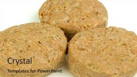  Presentation with frozen - Colorful slide set enhanced with flattened - meat frozen semi-finished products backdrop and a yellow colored foreground