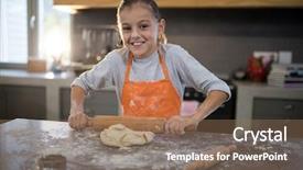  Presentation with dough - Audience pleasing theme consisting of flattened - portrait of little girl flattening backdrop and a coral colored foreground