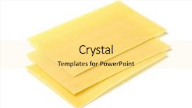  Presentation with three - Colorful slides enhanced with flattened - three uncooked lasagne sheets isolated backdrop and a yellow colored foreground