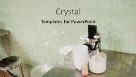  Presentation with cafe - Amazing presentation theme having flatware-and-bowls-on-table backdrop and a soft green colored foreground