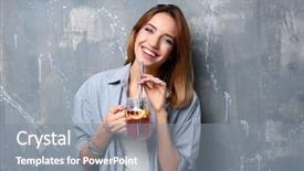  Presentation with chalk line set of grunge - Presentation theme consisting of flavor - beautiful young woman with lemonade background and a gray colored foreground