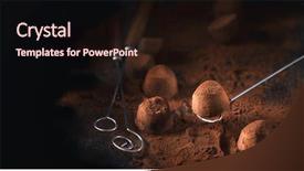  Presentation with flavor - Theme having flavor - chocolate truffles homemade fresh truffle background and a wine colored foreground