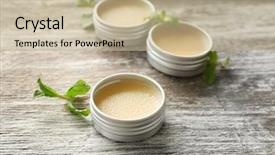  Presentation with lemon - Colorful slide set enhanced with flavor - containers with lemon balm salve backdrop and a soft green colored foreground