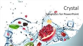  Presentation with fruit splash - Beautiful PPT theme featuring flavor - fresh fruit with water splash backdrop and a white colored foreground