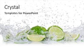  Presentation with flavor - Audience pleasing PPT theme consisting of flavor - fresh limes with water splash backdrop and a white colored foreground