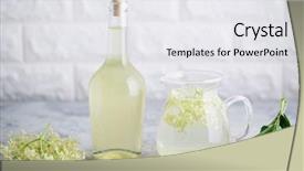  Presentation with syrup - PPT theme with flavor - homemade elderflower syrup with freshly background and a white colored foreground