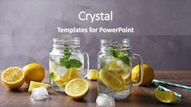  Presentation with flavor - Audience pleasing presentation design consisting of flavor - mason jars with mojito cocktail backdrop and a gray colored foreground