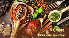  Presentation with sauce - Slides enhanced with flavor - tomato sauce with spices background and a tawny brown colored foreground