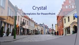  Presentation with kaunas - Slides having flavor of an old city background and a sky blue colored foreground