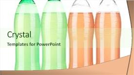  Presentation with bottles - Amazing PPT layouts having flavor water - bottles with tasty drinks isolated backdrop and a soft green colored foreground