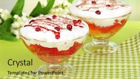  Presentation with jelly - Beautiful presentation design featuring flawers - tasty jelly in bowls backdrop and a  colored foreground