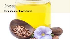  Presentation with oil seeds - Presentation theme having flax-oil-with-flax-seeds background and a yellow colored foreground