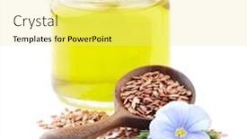  Presentation with oil seeds - Colorful slide set enhanced with flax-oil-with-flax-seeds backdrop and a blonde colored foreground