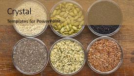  Presentation with black seed - Slide deck with flax pumpkin black cumin sesame background and a coral colored foreground