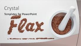  Presentation with healthy nutrition - Beautiful slide deck featuring flax-seeds-in-porcelain-mortar backdrop and a white colored foreground