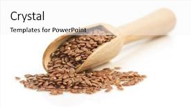  Presentation with seeds - Colorful PPT theme enhanced with flax seeds in scoop isolated backdrop and a white colored foreground