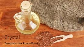  Presentation with seeds - Presentation theme having flax-seeds-in-wooden-spoon background and a red colored foreground