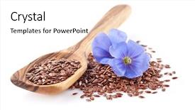  Presentation with seeds - Presentation theme having flax seeds with flowers background and a white colored foreground